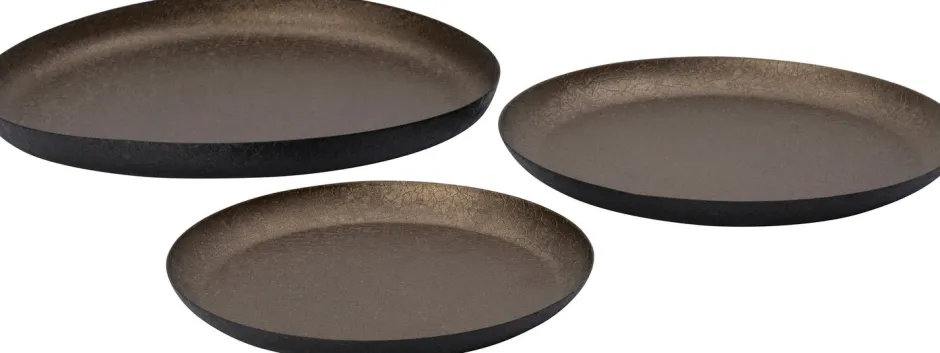 Intratuin Dekoteller Bony braun / gold D 25 H 2 cm| Dekoschalen & -Teller