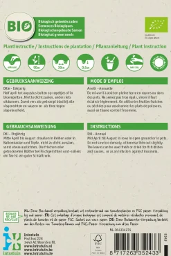 Intratuin Dill (Anethum graveolens) (BIO) Samen| Kräutersamen|Saatgut