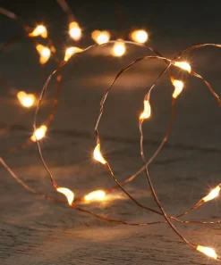 Intratuin Drahtlichterkette kupfer 2 m innen mit 40 LEDs inkl. Timer klassisch warm| Mini- & Drahtlichterketten