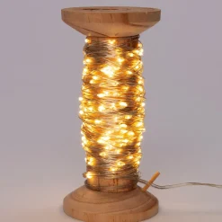 Intratuin Drahtlichterkette silber auf Rolle mit 200 Lämpchen warmweiß D 7,5 H 15 cm| Mini- & Drahtlichterketten