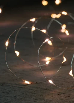 Intratuin Drahtlichterkette silber 5 m außen mit LED warmweiß| Mini- & Drahtlichterketten