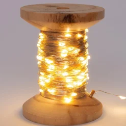 Intratuin Drahtlichterkette silber auf Rolle mit 100 Lämpchen warmweiß D 7 H 9,5 cm| Mini- & Drahtlichterketten