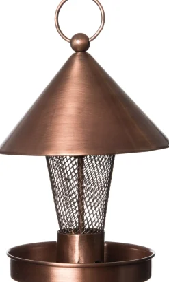 Intratuin Erdnuss-Futtersilo kupfer D 13,5 H 19 cm| Gartenvögel|Vogelfutterhäuser
