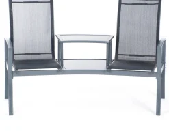 Intratuin Gartenbank Dalian mit Tisch anthrazit| Gartenbänke