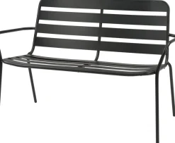 Intratuin Gartenbank Olle schwarz 115 x 62,8 x 82 cm| Gartenbänke