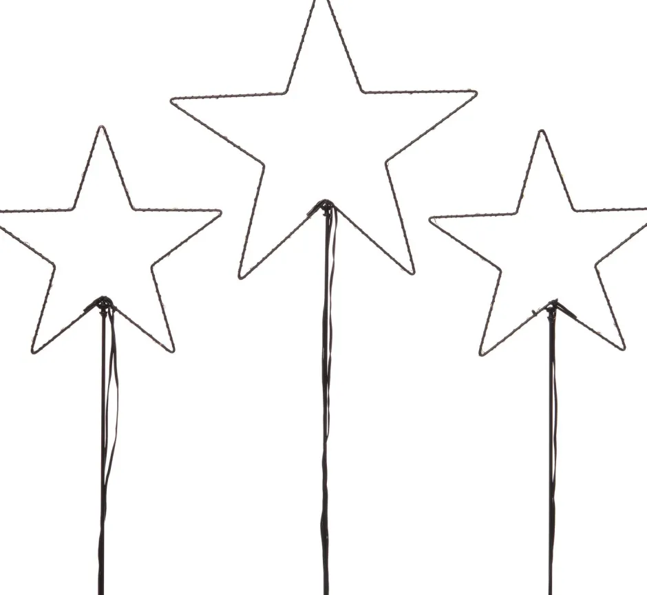 Intratuin Gartenstecker Stern mit 50 LEDs warmweiß H 90 cm 3 St.| Weihnachtsfiguren (Außen)