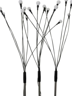 Intratuin Gartenstecker schwarz mit Beleuchtung und Timer D 1,3 H 72 cm 3 St.| Gartenstecker|Weihnachtsfiguren (Außen)