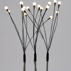 Intratuin Gartenstecker schwarz mit Beleuchtung und Timer D 1,3 H 72 cm 3 St.| Gartenstecker|Weihnachtsfiguren (Außen)