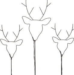 Intratuin Gartenstecker schwarz mit 65 LEDs warmweiß 30 x 90 cm 3 St.| Weihnachtsfiguren (Außen)