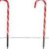 Intratuin Gartenstecker Zuckerstange mit Timer rot/weiß 13 x 2 x 53 cm 4 St.| Weihnachtsfiguren (Außen)