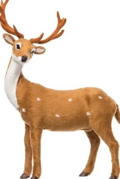 Intratuin Hirsch Plüsch 22 x 10 x 26 cm braun / weiß| Weihnachtsfiguren & -Objekte