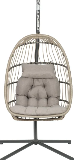 Intratuin Hängesessel mit Gestell klappbar Pax grau| Gartenstühle|Hängesessel