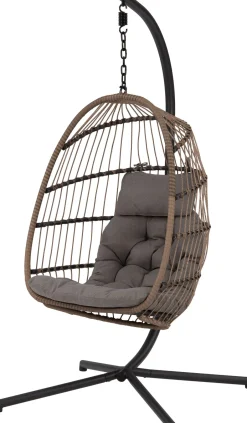 Intratuin Hängesessel mit Gestell klappbar Pax taupe| Gartenstühle|Hängesessel