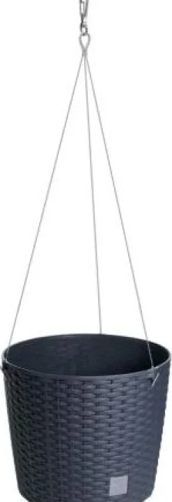 Intratuin Hängetopf Rato anthrazit D 25,6 H 21,9 cm| Blumenampeln & Hängetöpfe|Blumentöpfe & Pflanzgefäße