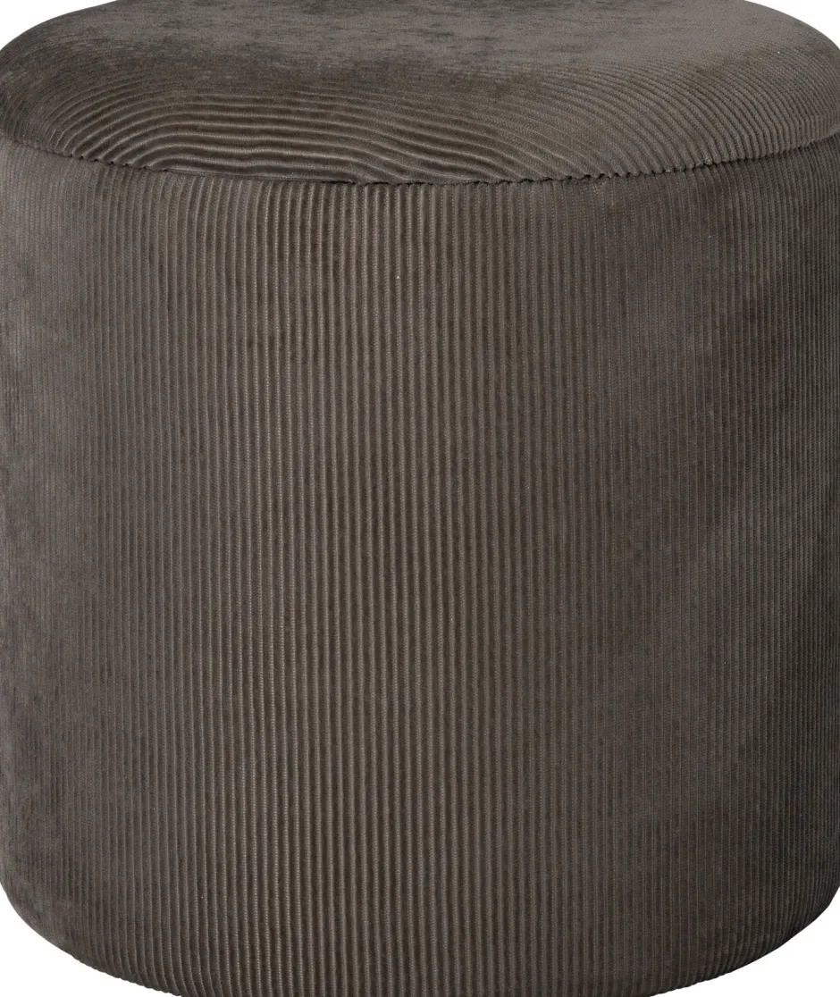 Intratuin Hocker mit Stauraum Ribbel grau D 40 H 40 cm| Poufs