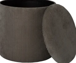 Intratuin Hocker mit Stauraum Ribbel grau D 40 H 40 cm| Poufs