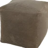 Intratuin Hocker Rib taupe 45 x 45 x 45 cm| Poufs