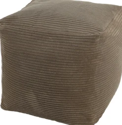 Intratuin Hocker Rib taupe 45 x 45 x 45 cm| Poufs