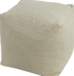 Intratuin Hocker Rib weiß 45 x 45 x 45 cm| Poufs