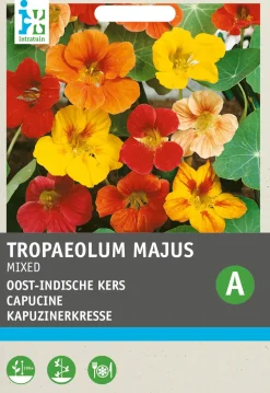 Intratuin Kapuzinerkresse (Tropaeolum majus) Blumensamen-Mischung| Saatgut|Blühende Pflanzen