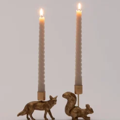 Intratuin Kerzenständer Eichhörnchen 10 x 3,5 x 10,5 cm gold| Kerzenständer