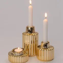 Intratuin Kerzenständer gold 7,6 x 7,6 x 13 cm| Kerzenständer