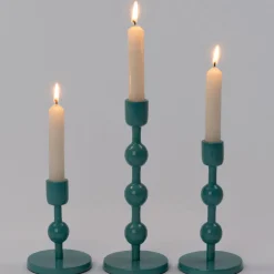 Intratuin Kerzenständer Katy blau D 9 H 23 cm| Kerzenständer