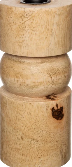 Intratuin Kerzenständer Khan Holz D 7 cm H 15 cm| Kerzenständer