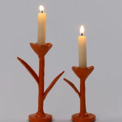 Intratuin Kerzenständer Nate orange 9 x 6,5 x 15 cm| Kerzenständer