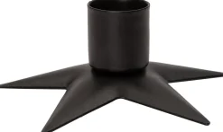Intratuin Kerzenständer Stern D 9,5 H 3,5 cm zwart| Kerzenständer