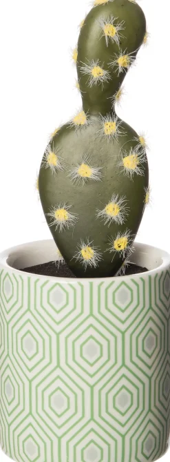 Intratuin Kunstpflanze Kaktus grün / grau D 6 H 14 cm| Kunstpflanzen