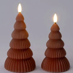Intratuin LED Stumpenkerze Weihnachtsbaum Juna dunkelbraun D 8,5 H 17,5 cm| Led Kerzen