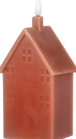 Intratuin LED Stumpenkerze Haus Tebi dunkelbraun 7,5 x 7,5 x 17,5 cm| Led Kerzen