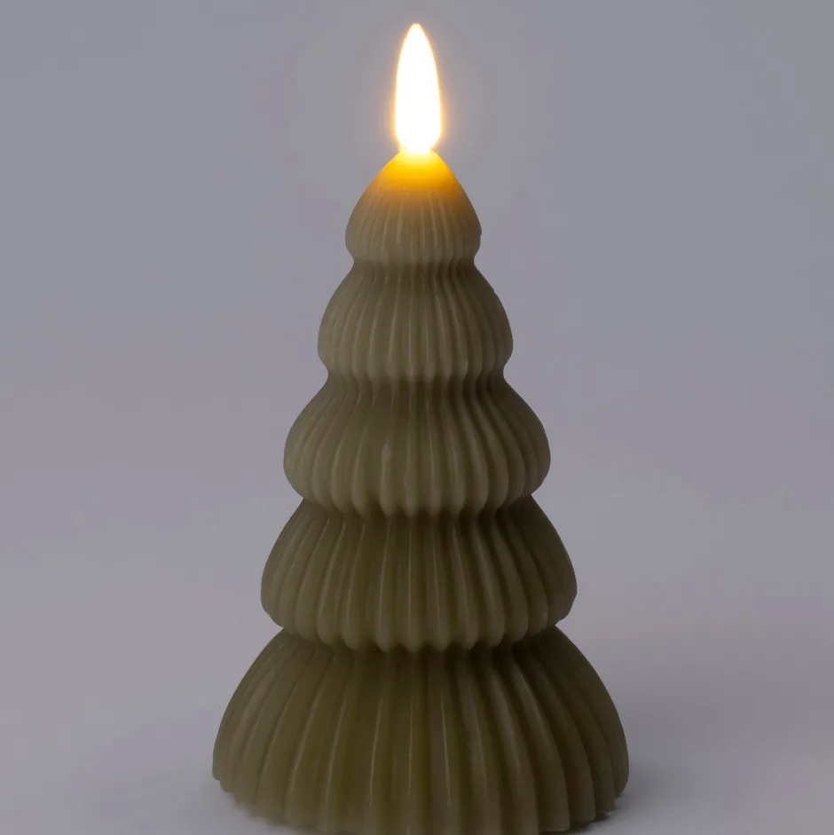 Intratuin LED Stumpenkerze Weihnachtsbaum Juna grün D 8,5 H 17,5 cm| Led Kerzen