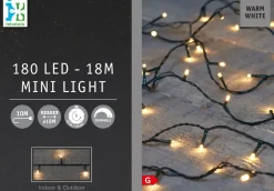 Intratuin Lichterkette 18 m mit 180 LEDs warmweiß| Weihnachtsbaumbeleuchtung