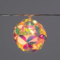 Intratuin Lichterkette Ball Irisierend mit 10 Lichtern warmweiß 5 x 5 x 165 cm| Motiv-Lichterketten