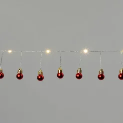 Intratuin Lichterkette mit Weihnachtskugeln 20 LEDs rot 2,20 m| Motiv-Lichterketten