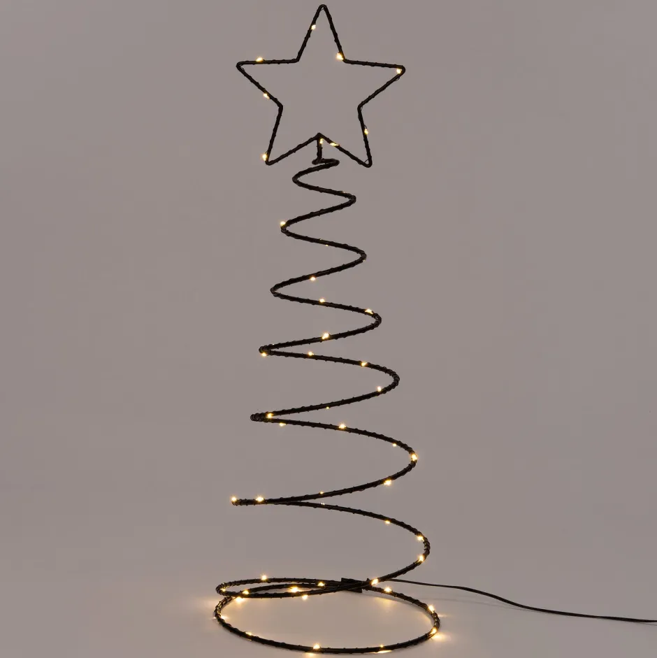Intratuin Lichterkette Stern-Spirale mit 60 LEDs warmweiß D 20 H 56 cm| Weihnachtsleuchten