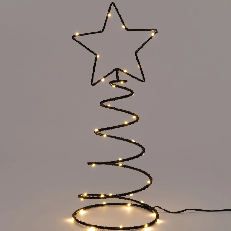 Intratuin Lichterkette Stern-Spirale mit 40 LEDs warmweiß D 15 H 40 cm| Weihnachtsleuchten