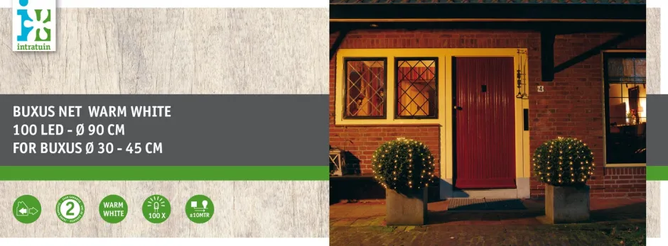 Intratuin Lichternetz für Buxus mit 100 LEDs warmweiß D 90 cm| Lichternetze
