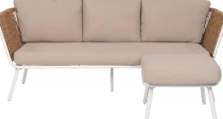 Intratuin Loungesofa 3-Sitzer Iris mit Chaiselongue natur / weiß| Loungesofas|Loungesofas