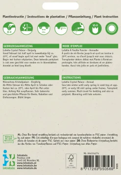 Intratuin Männertreu (Lobelia erinus 'Kristallpalast') Blumensamen| Saatgut|Blühende Pflanzen