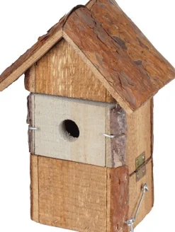 Intratuin Nistkasten Holz braun/grau 15 x 20 x 29 cm| Gartenvögel|Vogelhäuser & Nistkästen