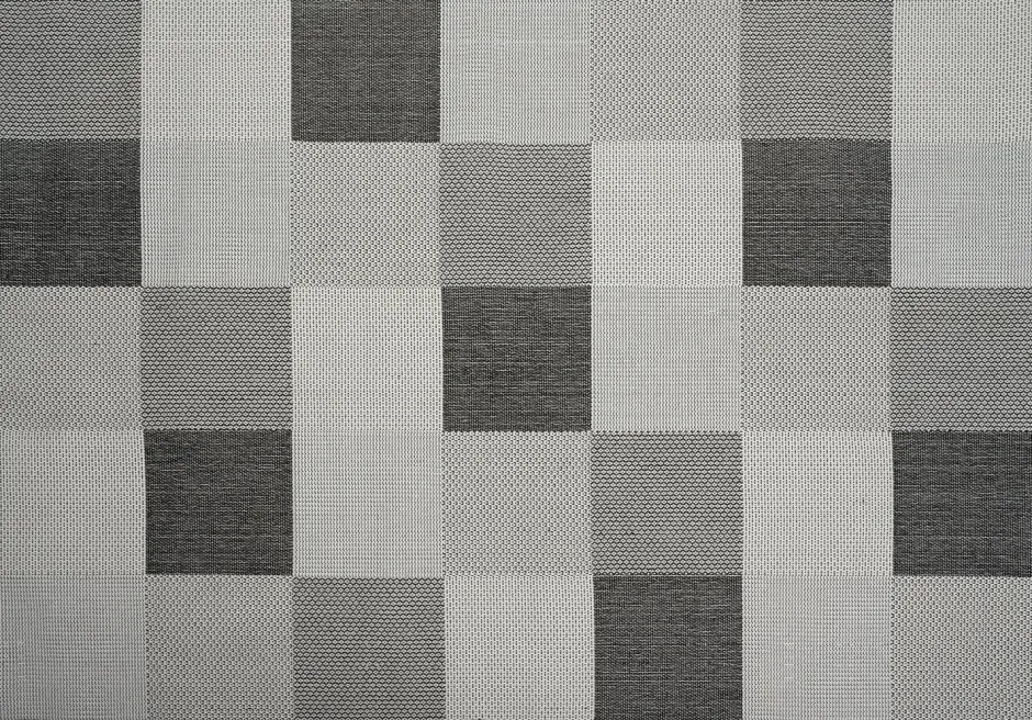 Intratuin Outdoor-Teppich kariert grau 160 x 230 cm| Outdoor-Teppiche