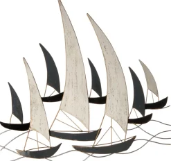 Intratuin Outdoor-Wanddeko Segelboot weiß / schwarz 71 x 66 x 3 cm| Outdoor-Wanddeko