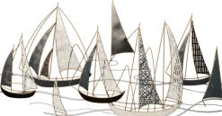 Intratuin Outdoor-Wanddeko Segelboot weiß / schwarz 134 x 67 x 5,5 cm| Outdoor-Wanddeko