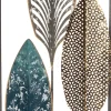 Intratuin Outdoor-Wanddeko Blatt gold / blau / schwarz 20 x 51 x 2,5 cm| Outdoor-Wanddeko