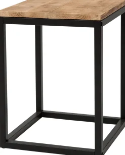 Intratuin Pflanzenhocker Flynn schwarz / Holz 25 x 25 x 31 cm| Pflanztische & -Regale