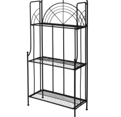 Intratuin Pflanzenregal Tjibbe schwarz 60 x 27,5 x 120 cm| Pflanztische & -Regale