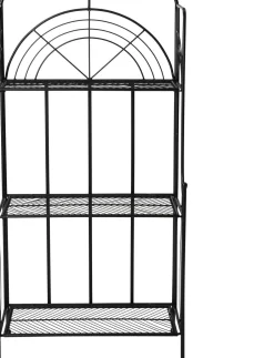 Intratuin Pflanzenregal Tjibbe schwarz 60 x 27,5 x 120 cm| Pflanztische & -Regale